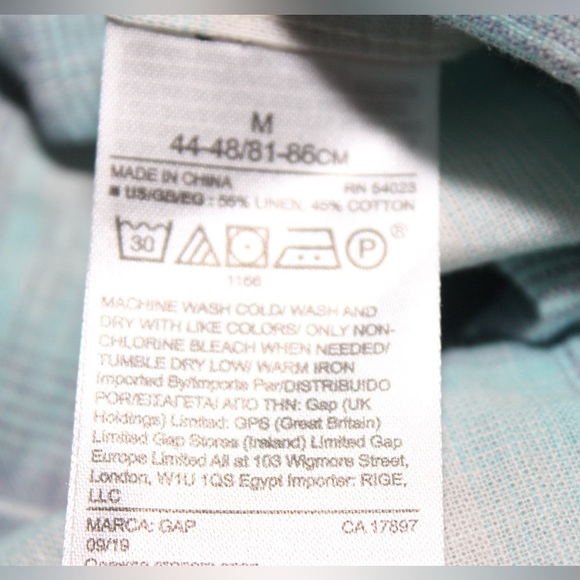 GAP Men’s Short Sleeve Button Down Striped Linen Shirt Summer - Picture 4 of 4